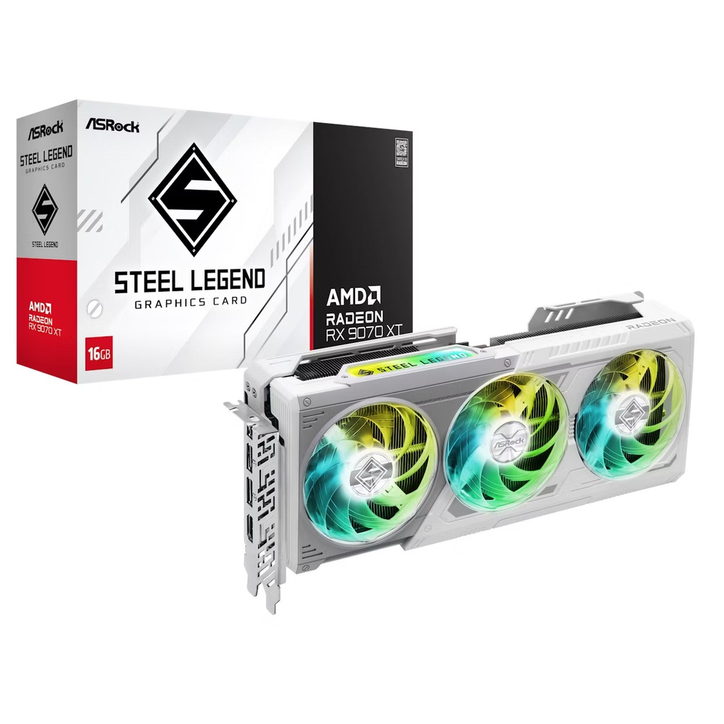 Asrock-Radeon RX 9070 XT SteelLegend 16GB GDDR6 PCI-Express Graphics Card